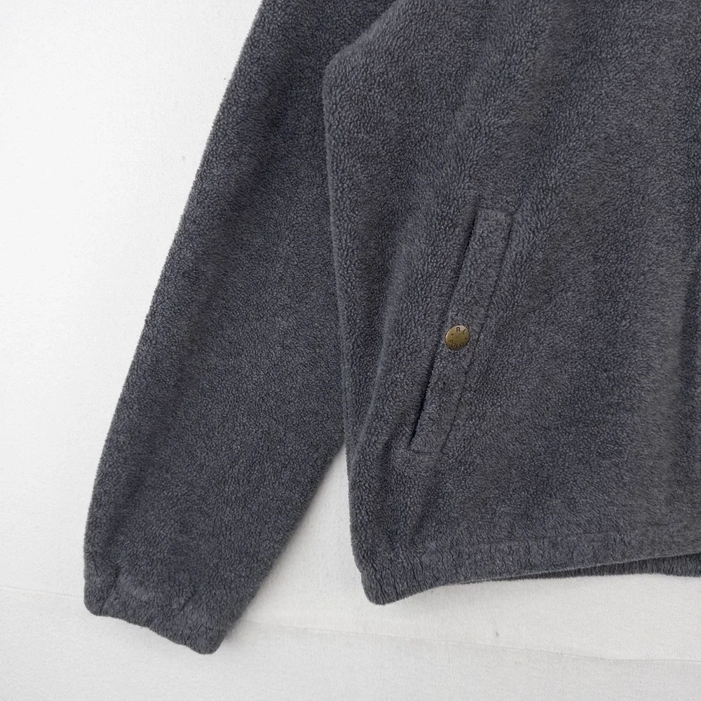 90's Vtg Polo Ralph Lauren Men's S Fleece Chin Strap Harrington Jacket Gray